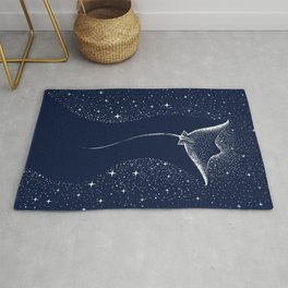 ALAZA My Daily Night Sky with Stars Area Rug 4'10 x 6'8 Living Room Bedroom Kitchen Decorative Unique Lightweight Printed Rugs Carpet 